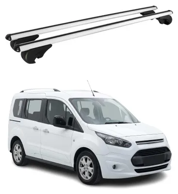 Image de Barres de toit Transversales pour Ford Tourneo Connect II 2013-2021 Gris 2x, Image générée par une IA