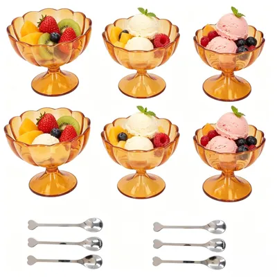 Produktbild von Solidchoice – Set mit 6 Eisbechern aus Edelstahl für Desserts und Snacks