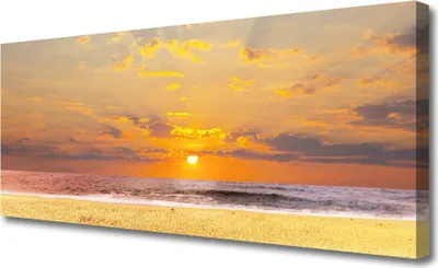 Produktbild von Tulup Leinwand-Bilder 125x50 Wandbild Canvas Kunstdruck Meer Strand Sonne Landschaft
