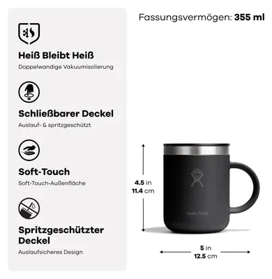 Obrázek produktu pro Hydro Flask – Termohrnek na kávu, objem 355 ml (12 uncí)