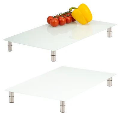 Image de Plaque de protection pour plaque de cuisson bremermann, lot de 2, en verre de sécurité, dimensions approximatives : 30 x 6 x 52 cm (L/l/P), pied réglable