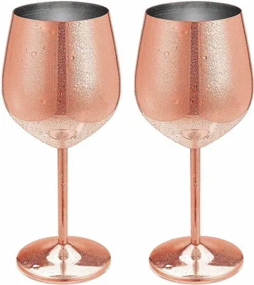 Produktbild von Famanu Weingläser aus Edelstahl - Elegantes Design, Set mit 2 Gläsern