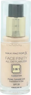 Produktbild von Max Factor Facefinity All Day Flawless 3 In 1, Flasche, Flüssigkeit, Glättend, Beige, Porcelain, Frauen