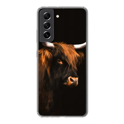 Produktbild von MuchoWow® Handyhülle Schutzhülle Hülle für Samsung Galaxy S21 FE Schottischer Highlander - Vlies - Kuh Silikon Softcase Handy Hülle - Mobiltelefonhülle