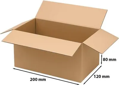 Produktbild von Faltkarton 200 x 120 x 80 mm (außen) Packung mit 50 Stück