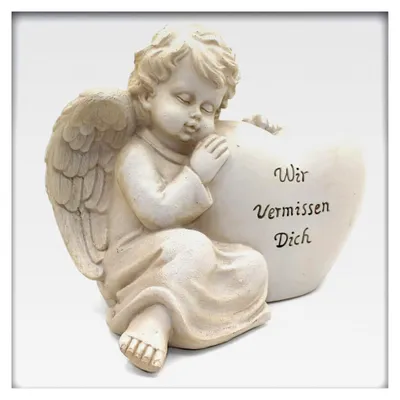 Produktbild von Engel mit Herz - Wir vermissen dich - Grab- und Trauerschmuck