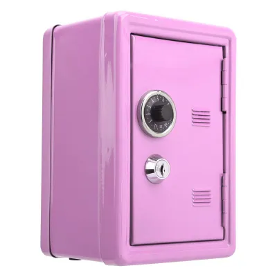 Image de Coffre-fort pour enfants, mini-caisse, tirelire pour enfants, tirelire en métal, tirelire pour pièces de monnaie, tirelire pour argent liquide