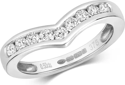 Produktbild von Funkelndes Feuer 9 Karat (375) Weißgold Damen - Diamant Wünschelrute Ring Brillant-Schliff 0.50 Karat H - PK1, 54 (17.2); TRS318179KWRSN