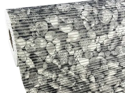 Obrázek produktu pro Koupelnová rohož, protiskluzová, z měkké pěny – lze oříznout na míru – šedé kameny (29-4) 500 x 65 cm