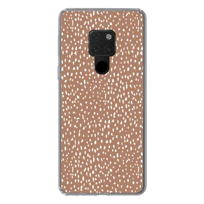 Produktbild von MuchoWow® Handyhülle Schutzhülle Hülle für Huawei P40 Lite Polka dots - Weiß - Braun Silikon Softcase Handy Hülle - Handy