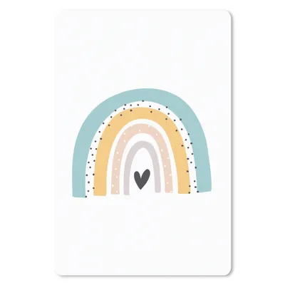 Produktbild von MuchoWow® Mauspad Mousepad Regenbogen - Mädchen - Jungen - Herz - Pastell 40x60 cm - Mousepads - Maus Mat - Pad - Mausunterlage - Schreibtisch Accesoire