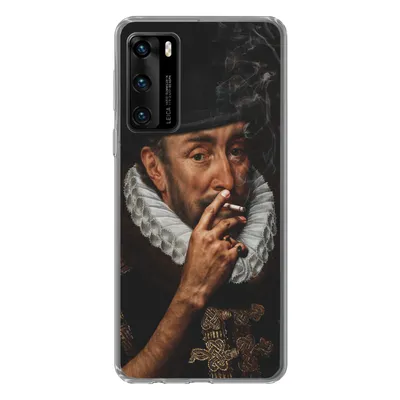 Produktbild von MuchoWow® Handyhülle Schutzhülle Hülle für Huawei P40 Malerei - Zigarette - Alte Meister Silikon Softcase Handy Hülle - Handytasche