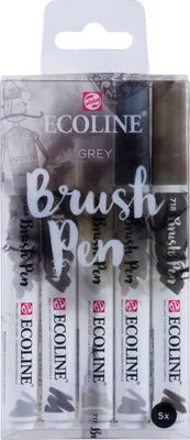 Image de Talens ecoline crayon pinceau gris pointe pinceau gris en set de 5