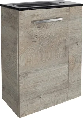 Produktbild von Fackelmann SBC STANFORD Gäste WC Set 2-teilig 45 cm, Braun hell, links, Glas Anthrazit