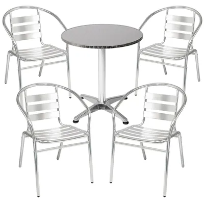 Image de Garniture de bistrot 5 pièces aluminium - inox