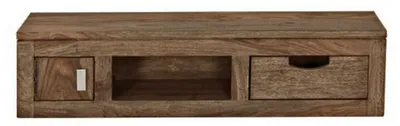 Immagine prodotto di MASSIVMOEBEL24 | mensola in legno di Sheesham / palissandro 84x25x20 grigio scuro oliato NATURE GREY #060