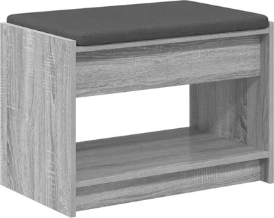 Obrázek produktu pro Chodbičková lavice s polštářem Šedá Sonoma 63 x 38 x 45 cm