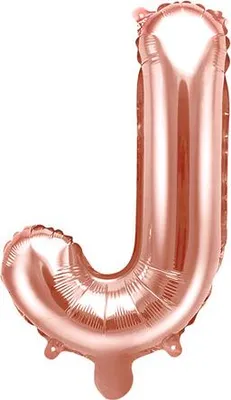 Image de Ballon en plastique lettre "J", 35cm, or rose (1 carton / 50 pièces)