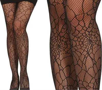 Produktbild von Strumpfhose mit Spinnennetz-Muster, Spinnennetz, Halloween, Karnevalskostüm