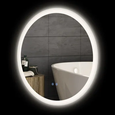 Produktbild von Badspiegel Beleuchteter Wandspiegel Mit 3 Lichtfarben, Ø70 Cm, Ip44, Touch-Schalter, Anti-Beschlag