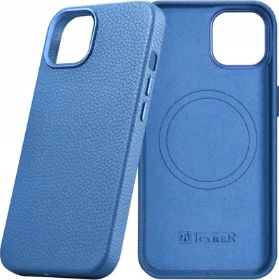 Obrázek produktu pro Kožené pouzdro Icarer s magnetickou pojistkou pro Iphone 14 Pro Light Blue