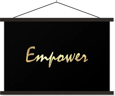 Produktbild von MuchoWow® Textilposter Zitat - Leistung - Gold - Schwarz 120x80 cm mit schwarzem Rahmen - Wanddeko