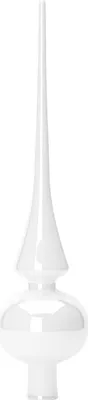 Produktbild von B&S Christbaumspitze Weihnachtsschmuck | Glas | Weiß Glanz | H 26 x Ø 6 cm