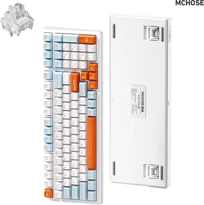 Obrázok produktu pre MCHOSE G98 Mechanická klávesnica 2,4 GHz/BT/káblové pripojenie, 3 režimy, konštrukcia s podložkou, klávesnica v plnej veľkosti