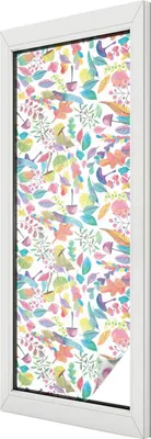 Obrázek produktu pro Vitrážová fólie na okno - 146x50 cm - vitrážový vzor - neprůhledná dekorativní fólie na ochranu soukromí - samolepicí, UV ochrana - barevné složení