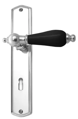 Produktbild von Oscar R039 Ghidini Türgriff-Langschild-Garnitur M4 glanzchrom Handhabe schwarz (Lochung: BB) Lochung: BB