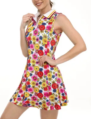 Produktbild von FREEYE Tenniskleider für Damen, Golfkleid mit Shorts darunter und Taschen, athle