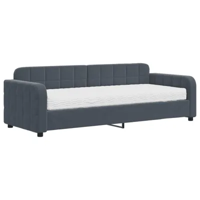 Produktbild von vidaXL Tagesbett mit Matratze Dunkelgrau 80x200 cm Samt