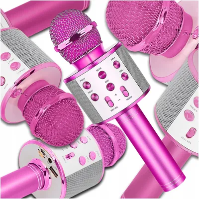 Obrázek produktu pro Bezdrátový Mikrofon Karaoke Bluetooth Reproduktor Dárek Růžový