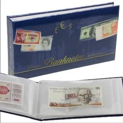 Produktbild von Taschen Banknotenalbum mit 24 Folienblättern. Format ca. 115 x 220 x 25 mm