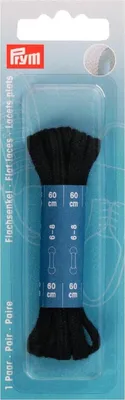 Obrázok produktu pre Ploché šnúrky 4 mm, 60 cm, čierne