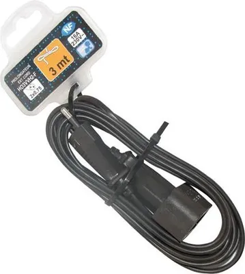 Productafbeelding van Verlengkabel H03 2x0.75mm2, zwart, 3 meter - Electraline