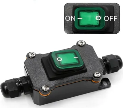Obrázek produktu pro ZREE 4pólový šňůrový spínač, 2 polohy, 16 A, 250 V, vysokoproudový šňůrový spínač, plug-and-play, IP65, vodotěsný, pro venkovní spínače (zelený)