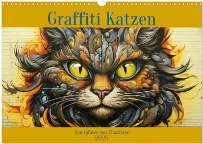 Produktbild von Graffiti Katzen (Wandkalender 2026 DIN A3 quer), CALVENDO Monatskalender