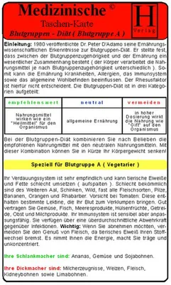 Image de Blutgruppen - Diät A -/Med. Taschen-Kte.