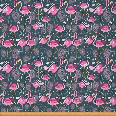 Flamingo-Möbelstoff, 3 Yards, wasserdicht, Polyester, tropisches Muster