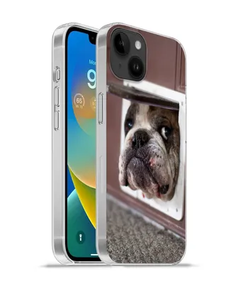 Produktbild von MuchoWow® Handyhülle Schutzhülle Hülle für Apple iPhone 14 Plus - Soft case Hund - Lustig - Katzenklappe - Kinder - Jungen - Mädchen - Kinder Silikon Softcase Handy Hülle - Abbildung