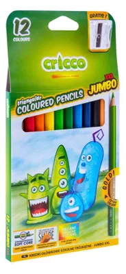 Obrázok produktu pre Trojhranné hrubé ceruzky 12 farieb CRICCO