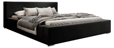 Produktbild von Polsterbett PIANI 180x200 Schwarz Samtstoff mit Bettkasten & Lattenrost
