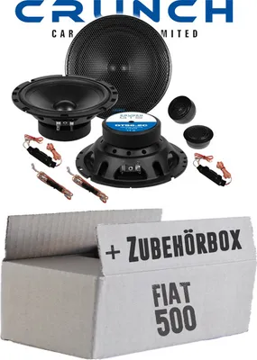 Produktbild von Lautsprecher Boxen Crunch GTS6.2C - 16,5cm 2-Wege System GTS 6.2C Auto Einbauzubehör - Einbauset passend für Fiat 500 Front - justSOUND