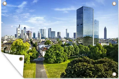 Produktbild von MuchoWow® 60x40 cm Outdoor-Poster Gartendeko Sichtschutz Garten Poster für den Garten  Stadtbild von Frankfurt