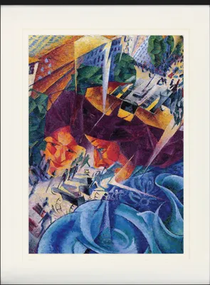 Produktbild von Umberto Boccioni Gerahmtes Bild Mit Edlem Passepartout | Wand-Bilder | Im Bilderrahmen - Simultanvisionen, 1911-12 (80 x 60 cm)
