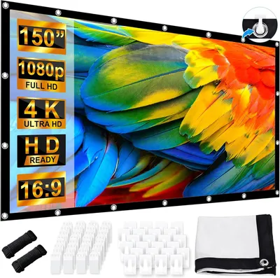 Produktbild von Projektionswand 150 Zoll, 336 x 190 cm, 16:9, doppelseitig, für Heimkino