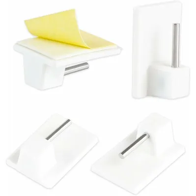 Image de Lot de 20 supports adhésifs pour tringle de rideau (2,8 x 1,9 x 1,1 cm)