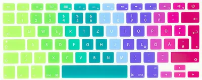 Produktbild von NALIA Keyboard Schutzfolie kompatibel mit Macbook Air / Pro / Pro Retina 13' & 15' Zoll, Tastaturschutz Aufkleber Silikon Film Unibody Abdeckung Cover Folie Dünn Transparent, Farbe:Regenbogen