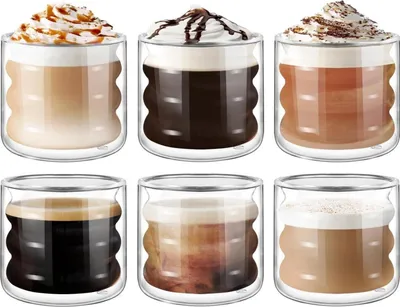 Image de Verres à Espresso 120ml Double paroi Set de 6 verres à thé pour femmes